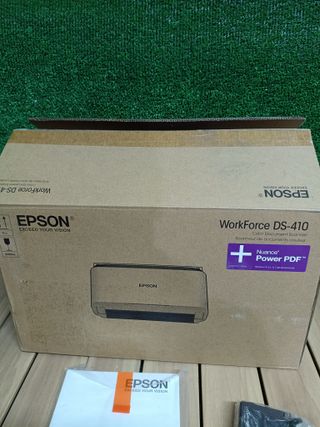Escáner Business WorkForce DS-410 A4 compacto con alimentador de hojas, alimentador automático de documentos (ADF) de 50 hojas y software Document Capture Pro de Epson