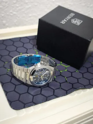 Reloj Benyar Hombre Azul y Plateado
