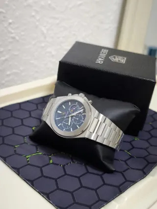 Reloj Benyar Hombre Azul y Plateado