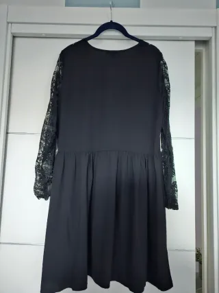Abito donna nero maniche pizzo