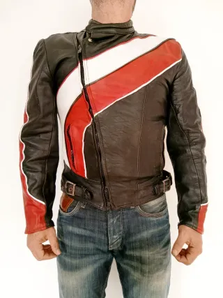 Chaqueta de cuero vintage Motera Talla S