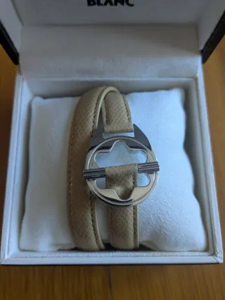 Pulsera Montblanc Cuero y Plata Sin Estrenar