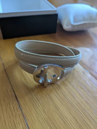 Pulsera Montblanc Cuero y Plata Sin Estrenar