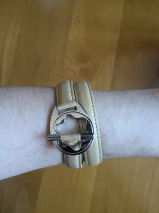 Pulsera Montblanc Cuero y Plata Sin Estrenar