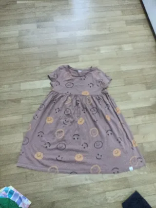 Vestido de algodón con estampado de caritas