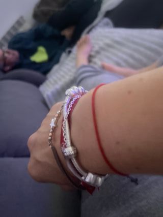 Pulsera Pandora Roja y Plateada