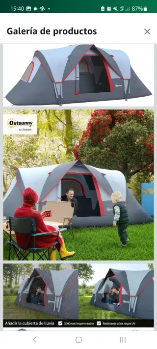 Tienda de campaña familiar Outsunny