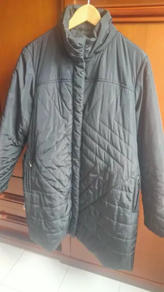 Giaccone donna nero con cintura taglia XXL Italia