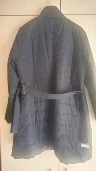 Giaccone donna nero con cintura taglia XXL Italia