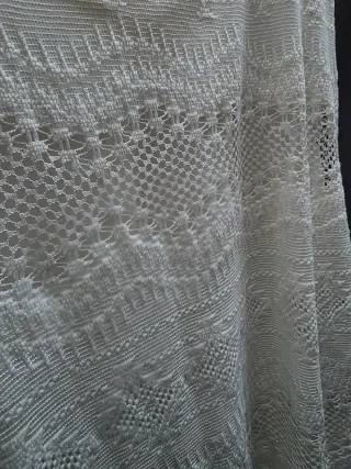 Blusa blanca con encaje y doble forro talla 50-52