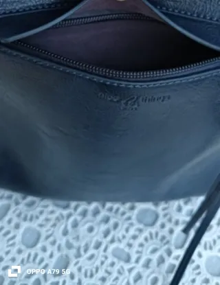 Bolso Nice Things azul piel y ante