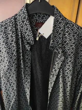 Camisa Zara Slim Fit Estampada Talla M