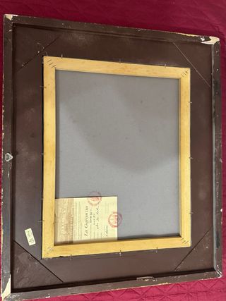 Quadro dipinto con cornice dorata