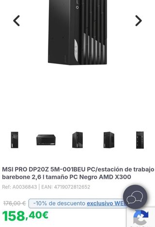 PC Barebone MSI PRO DP20Z 5M-001BEU Negro