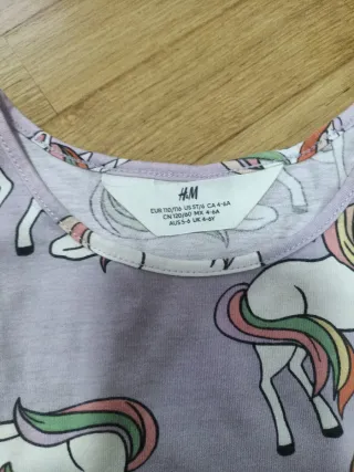 Vestido H&M unicornios algodón niña