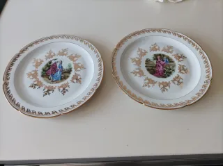 Sei piatti piani in porcellana