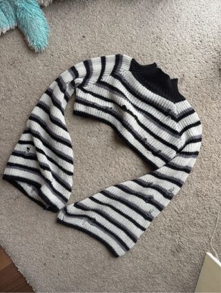 Jersey corto rayas cuello alto