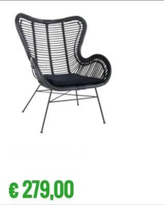 Poltrona in rattan nero nuovo