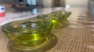 Set 3 Portacandele Vetro Verde