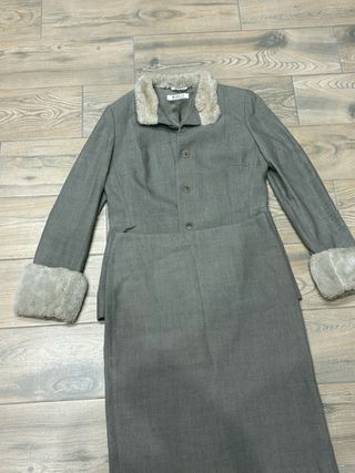Completo giacca e gonna donna grigio