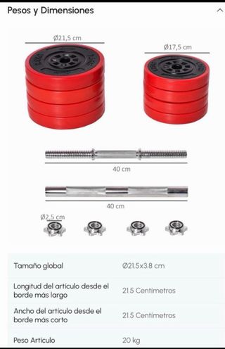 Banco de pesas y barra con discos