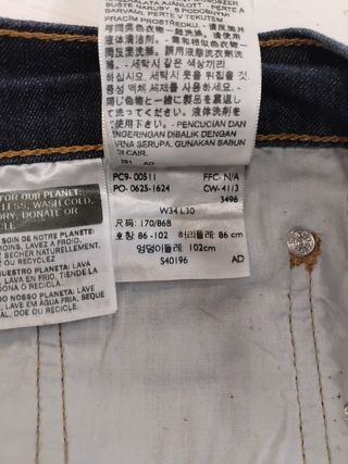 Pantalón Levi's 501 W34 L30 Hombre