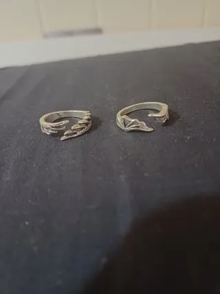 Anillos Duki Alas Ajustables Plata