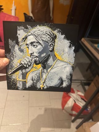 Stampa Tupac Hueforge 20x20 Oro Nero