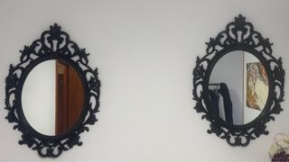 Set di 2 specchi decorativi neri
