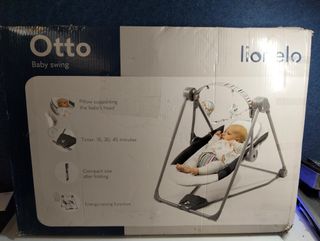 Lionelo Otto Columpio portátil bebés hasta 9 kg 5 velocidades Gris