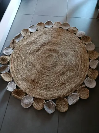 Alfombra redonda de yute