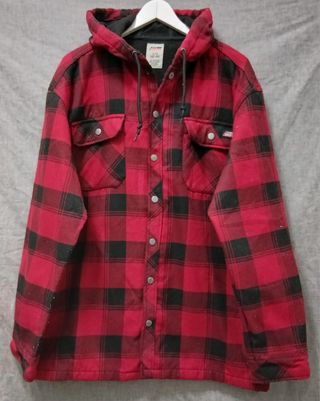 dickies jacket shirt size L red black