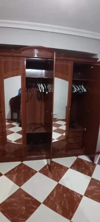 Armario de madera elegante con espejos