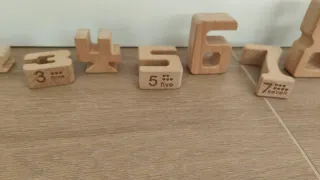 Números Montessori Madera