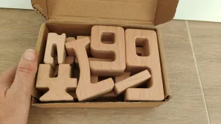 Números Montessori Madera