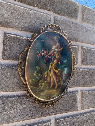 Antico quadro con cornice in bronzo