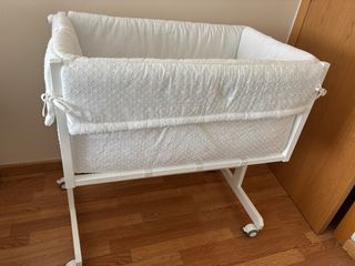 Minicuna colecho madera blanca