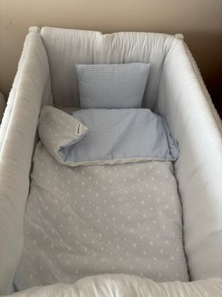 Minicuna colecho madera blanca