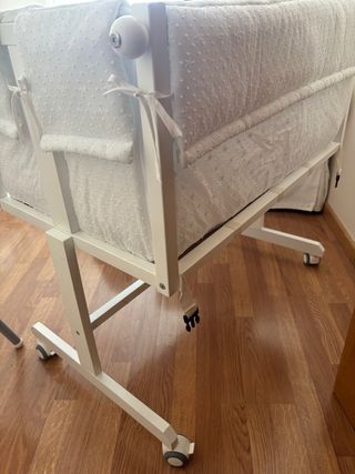 Minicuna colecho madera blanca