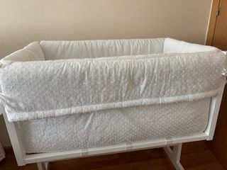 Minicuna colecho madera blanca