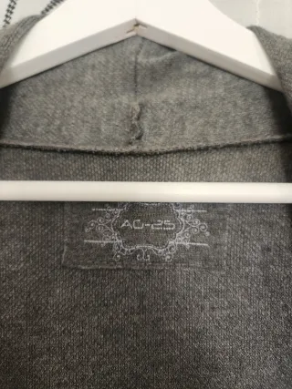 Chaqueta larga punto gris talla única