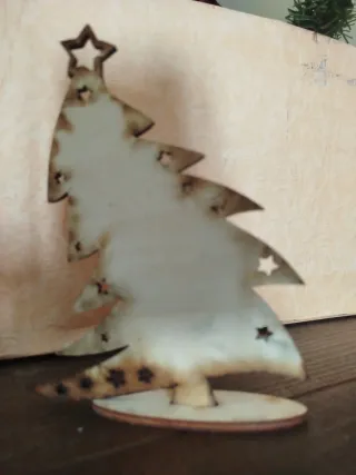 Alberello Natale Legno Scritta Auguri