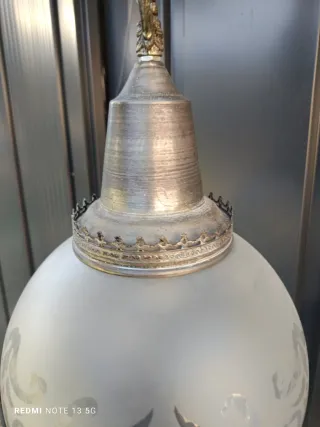 Lámpara colgante cristal y metal