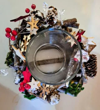 Portacandele Natalizio Decorato