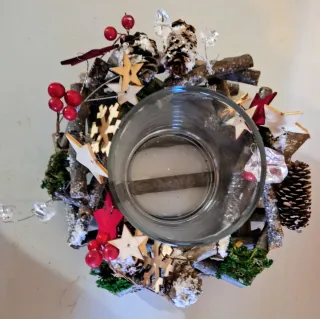 Portacandele Natalizio Decorato