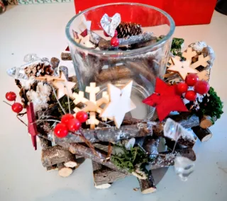 Portacandele Natalizio Decorato