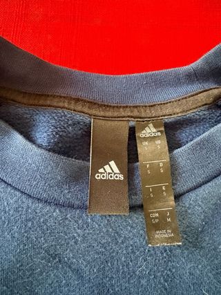 Felpa Adidas blu con strisce