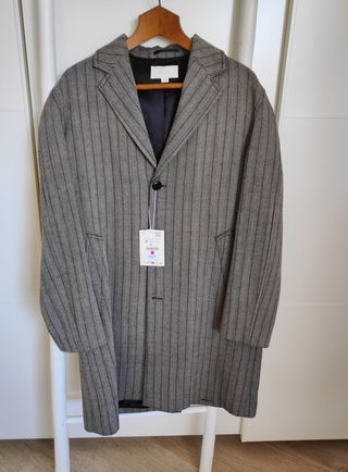 Abrigo Zara Lana Gris Talla M