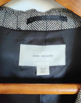 Abrigo Zara Lana Gris Talla M