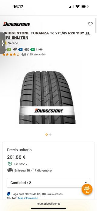 Juego Neumáticos 275/45 R20